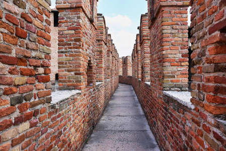 Old bridge in Verona over Adige river - Castelvecchio, northern Italy