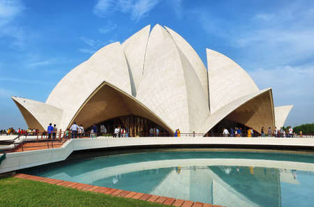 New Delhi, India - September 1, 2019: Lotus Temple is a Bahá'í House of Worship that was dedicated in December 1986 in New Delhi, Indiaのeditorial素材