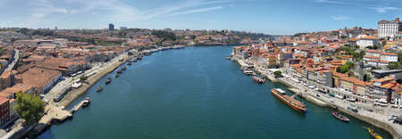 Porto, Portugal - August 3, 2020: Colorful Porto city skyline in Portugalのeditorial素材