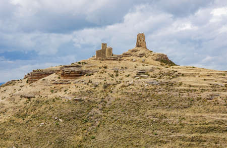 Marcuello castle located in Huesca province, Aragon, spainの写真素材