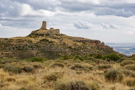 Marcuello castle located in Huesca province, Aragon, spainの写真素材