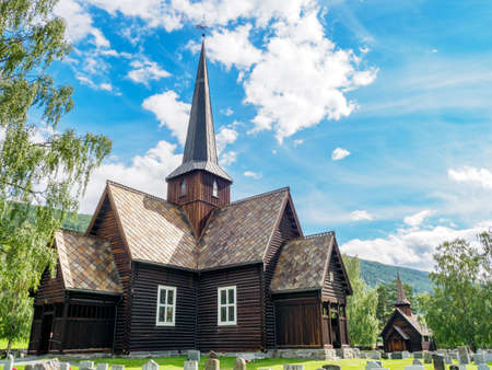 Heidal wooden traditional church, Norwayの写真素材