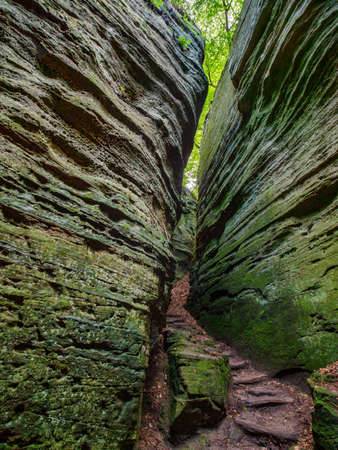 Impressive rock formation in Berdorf forest, Luxembourg