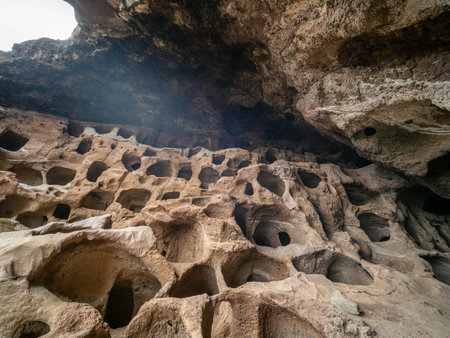 Cenobio de Valeron, archeological site, aboriginal caves in Grand Canary, Canary islands.