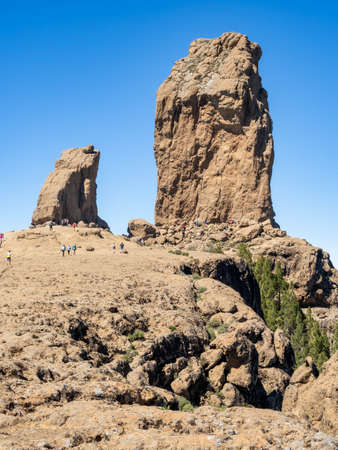 Roque Nublo Boulder, Grand Canary island, Canary islands, Spain.の写真素材