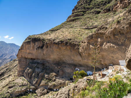 Acusa Seca indigenous site in Grand Canary island, Canary islands, Spain.の写真素材