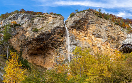 Rinka falls in Logar valley, Kamnik alps, Sloveniaの写真素材