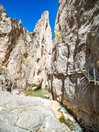 Walkways of Montoro in Teruel province, Aragon, Spainの写真素材