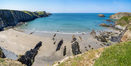 Traeth Llyfn beach, Pembrokeshire coast in Wales, United Kingdom
