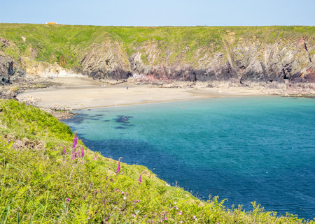 Abereiddy beach, Pembrokeshire coast in Wales, United Kingdomの写真素材