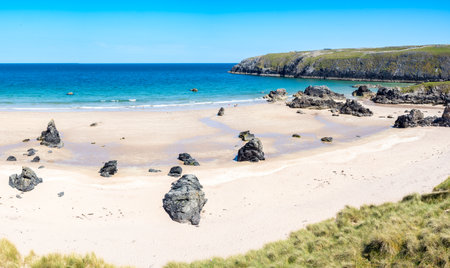 Durness beach in Sutherland, Scotland, United Kingdomの写真素材