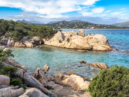 Way to Delle Vacche beach near San Teodoro, Sardinia island, Italyの写真素材