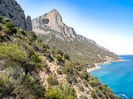 Coast view near Pedra Longa, Sardinia island, Italyの写真素材