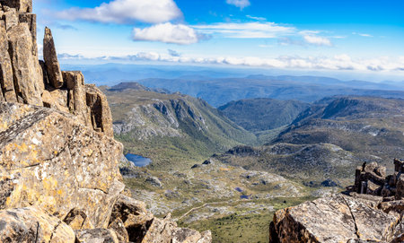 Views from Craddle mountain, Tasmania island, Australiaの写真素材