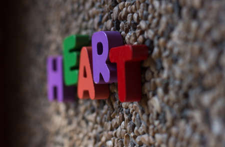 3D HEART word, angle shot