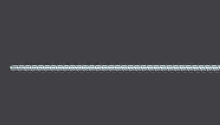 3D illustration of curved reinforcements bunch of steel TMT bar close up. Isolated 3d renderの写真素材