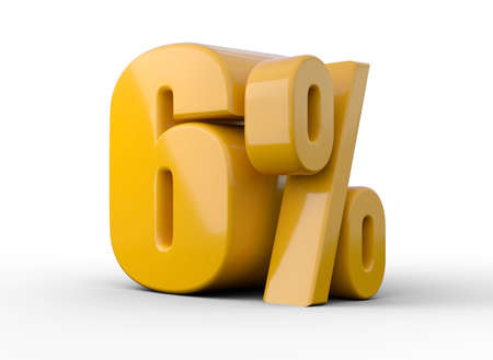 13% 3d illustration. Orange thirteen percent special offer on white backgroundの写真素材