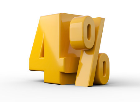 13% 3d illustration. Orange thirteen percent special offer on white backgroundの写真素材