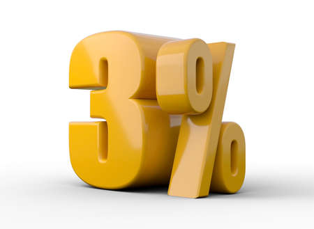 13% 3d illustration. Orange thirteen percent special offer on white backgroundの写真素材