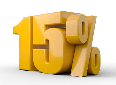 20% 3d illustration. Orange twenty percent special offer on white backgroundの写真素材
