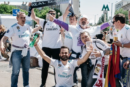 Real Madrid Football fans, UEFA Champions League Final, Olimpiyskiy National Sports Complex Stadium,...