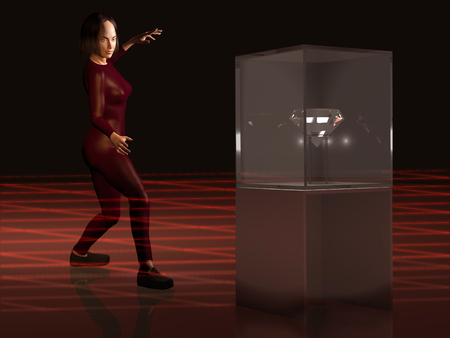 3d illustration of a jewelry thiefの写真素材