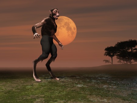 3d illustration of a werewolfの写真素材