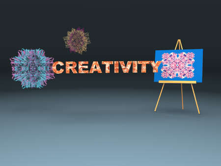 Conceptual 3d illustration about creativityの写真素材