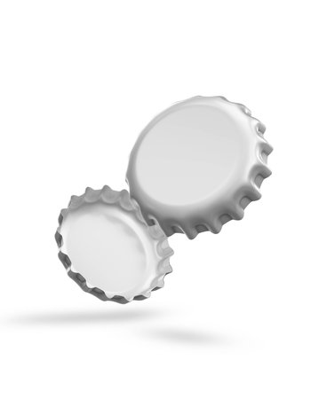 Bottle Caps on white backgroundの写真素材