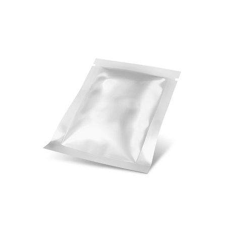 sachet pouch on white backgroundの写真素材
