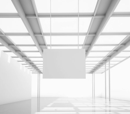 hanging sign on white backgroundの写真素材