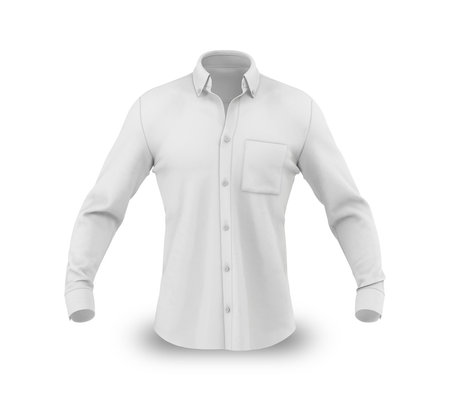 Shirt Front View on white backgroundの写真素材