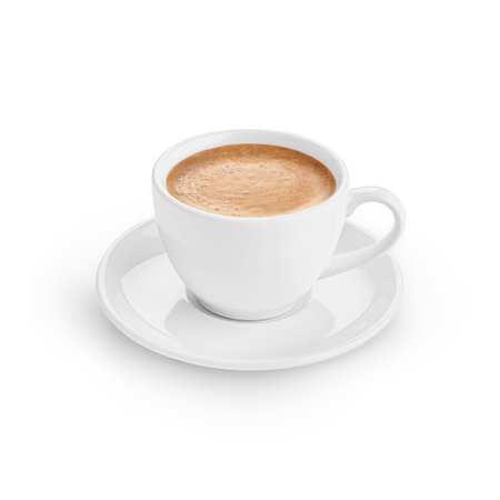 Cup Coffee on white backgroundの写真素材