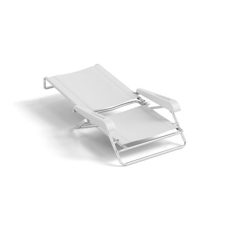 White Folding Beach Chair for Outdoor Relaxationの写真素材
