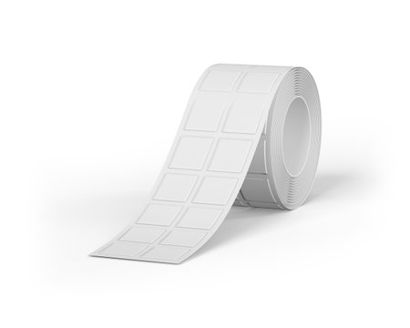 Roll of Square Stickers for Office and Craftsの写真素材