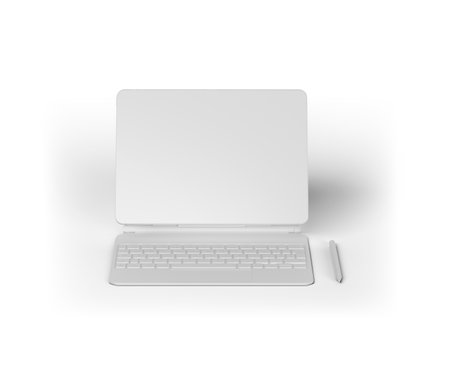 Versatile Tablet with Detachable Keyboard and Stylus Pen for Enhanced Productivityの写真素材
