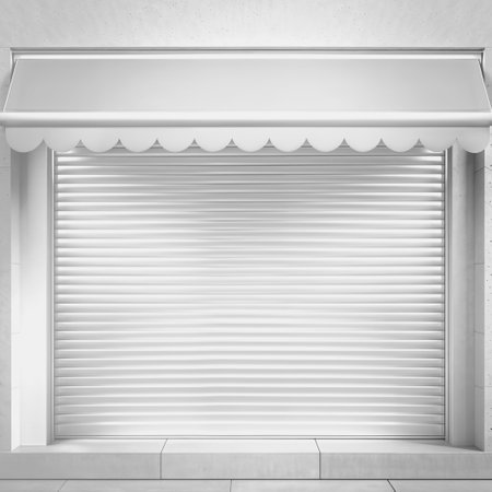 Store Roll-Up Shutterの写真素材