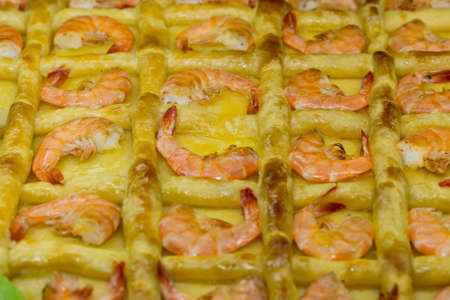 EmpadÃ£o Brazilian dish pie. pie with shrimp close up.の写真素材