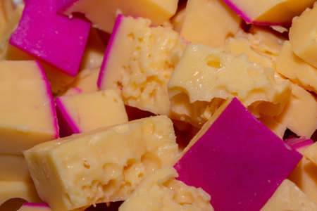 chopped cheese background. cheese texture.の写真素材