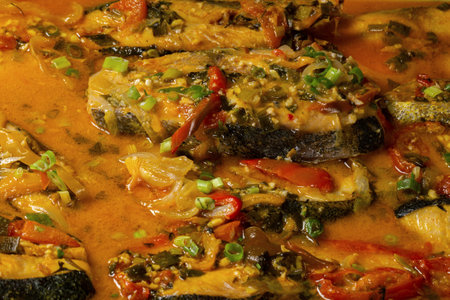 Moqueca fish traditional dish of Brazilian cuisine- close up