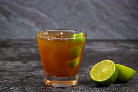 Cachaca cocktail Brazilian strong alcoholic beverage from cane sugar, lime vodka