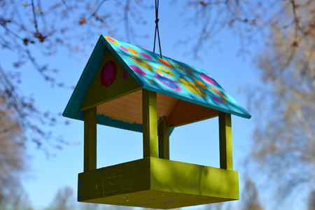 Bird feeder in the botanical garden, Kyivの写真素材