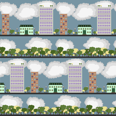 Seamless city street vector illustrationのイラスト素材
