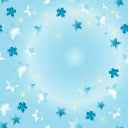 Seamless vector background with snowflakes and lightsのイラスト素材