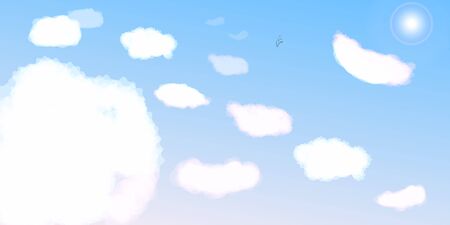 Clear morning sky and clouds backgroundのイラスト素材