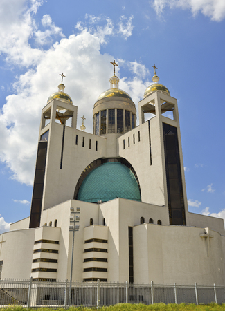 Greek-Catholic Church Patriarchal Cathedral of the Resurrection Christ, left bank of the Dnieper, Kiev Ukraineの写真素材