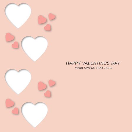 Bright colorful paper hearts vector background. Vector hearts valentine. Wedding, anniversary, birthday, Valentine's day, party design for banner, poster, card, invitation, placard, brochure, flyer.のイラスト素材