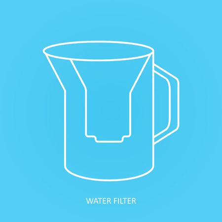 Tap water filter icon. Drink and home water purification filters. Vector water filter icon. Pitcher water filter vector iconのイラスト素材