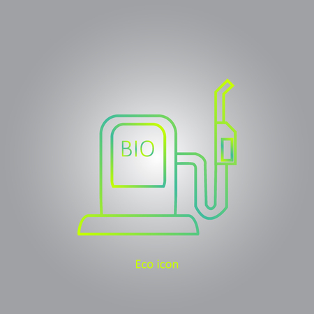Gradient icon of car filling station. Alternative renewable electricity generation. Isolated bio filling station design element in trendy style. Eco concept.のイラスト素材