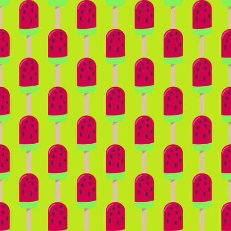 Ice cream seamless background. Retro vector pattern. Tasty colorful summer desert.のイラスト素材